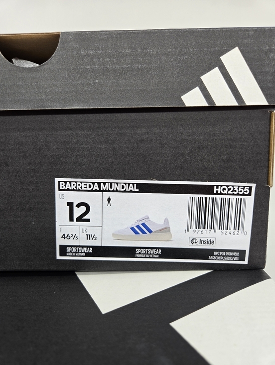 adidas Men\'s Barreda Mundial HQ2355 White Lucid Ray Blue Shoes Size 12 New main image 4